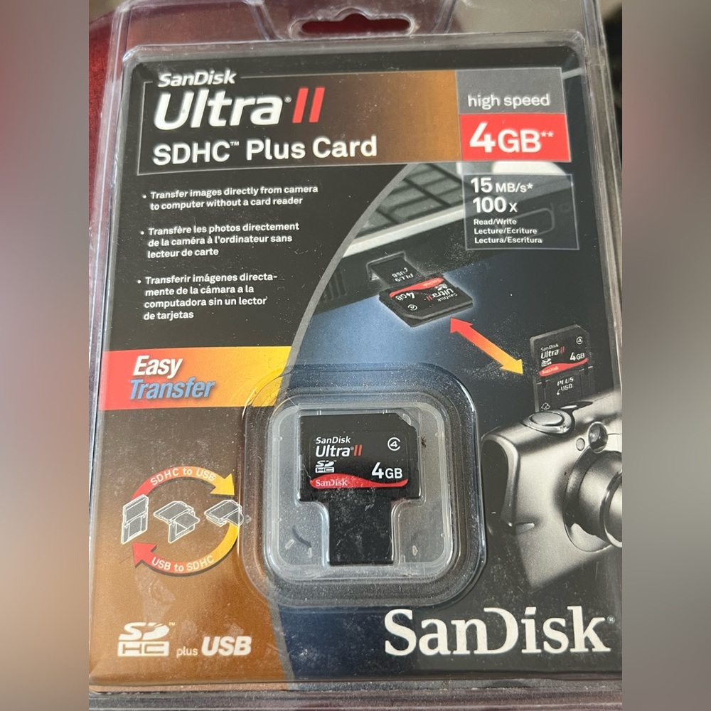 SanDisk Ultra II 4 GB High Speed SDHC Plus Card in factory sealed package
